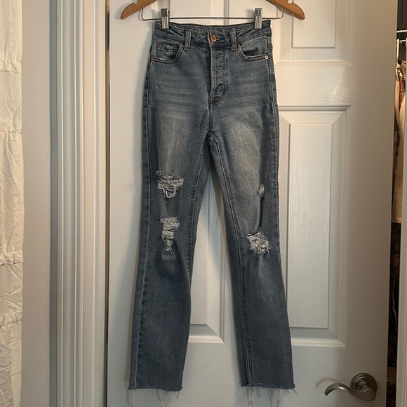 Vanilla star real cheeky distressed denim jeans size 24 women’s size 0 - Picture 1 of 3